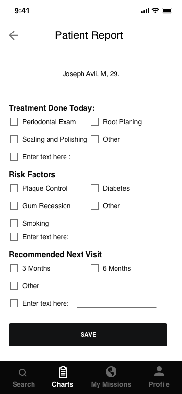 Volunteer Charts – Patient Report